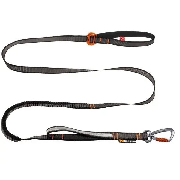 NON-STOP DOGWEAR TOURING BUNGEE ADJUSTABLE LEASH Vôdzka, tmavo sivá, veľkosť