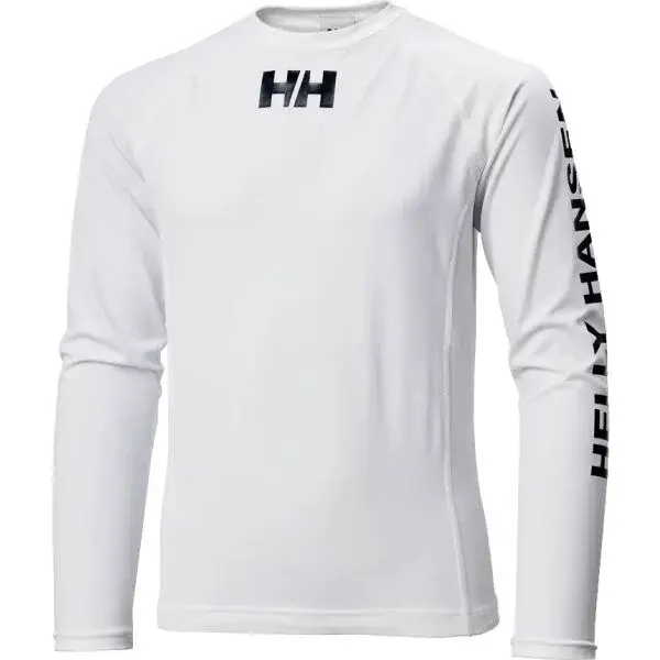 Helly Hansen WATERWEAR RASHGUARD UPF 50+ Juniorské tričko do vody, biela, veľkosť