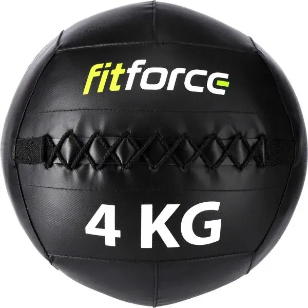 Fitforce WALL BALL 4 KG Medicinbal, čierna, veľkosť 4 KG