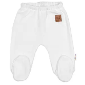 Baby Nellys Pletené kojenecké polodupačky Hand Made, bílé, vel. 68