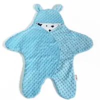 Baby Nellys Fusak, spacáček do autosedačky nebo kočárku s oušky, minky - sv. modrá