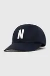 Bavlněná baseballová čepice Norse Projects Felt N Twill Sports Cap tmavomodrá barva, s aplikací, N80.0128.7004