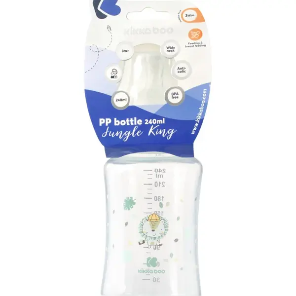 KikkaBoo Kojenecká láhev 3m+ mint 240 ml
