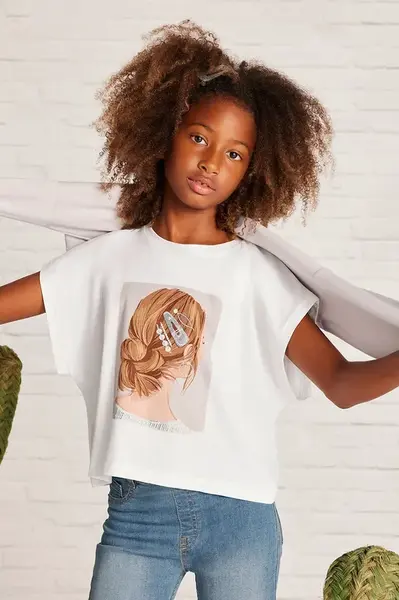 Dětské bavlněné tričko Mayoral béžová barva, 6021