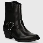 Westernové kožené boty Steve Madden Quintana dámské, černá barva, na podpatku, lehce zateplené, SM11003295