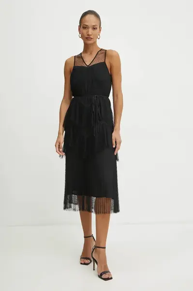 Šaty Twinset černá barva, midi, 251TP2511