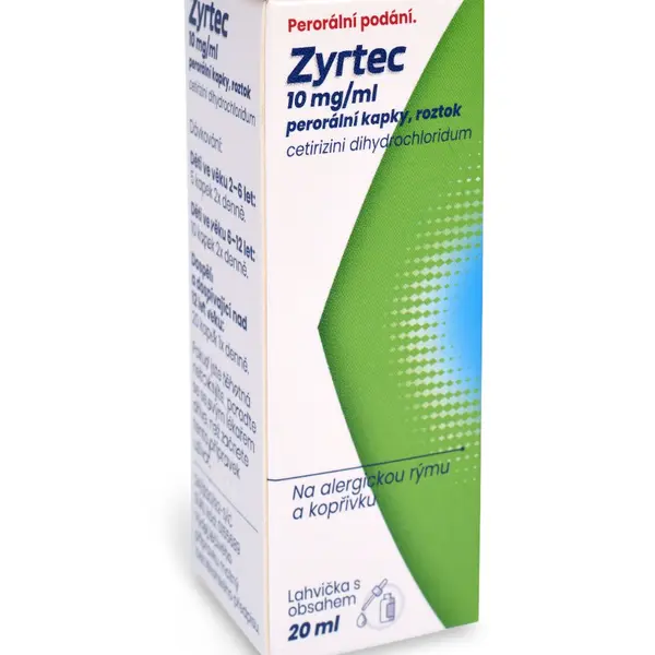 Zyrtec 10 mg/ml perorální kapky, roztok 20 ml