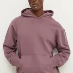Bavlněná mikina adidas Originals pánská, růžová barva, s kapucí, hladká, IX9809
