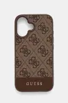 Obal na telefon Guess iPhone 16 6.1 béžová barva, GUHCP16SG4GLBR