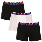 Styx 3PACK pánské boxerky long sportovní guma vícebarevné trikolóra (3U19001) XL