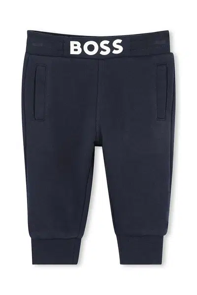 Kojenecké tepláky BOSS tmavomodrá barva, J52079