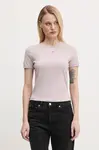Bavlněné tričko Diesel T-UNCUTIE-LONG-D T-SHIRT růžová barva, A14962.0GRAI