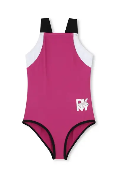 Jednodílné dětské plavky Dkny růžová barva, D62250
