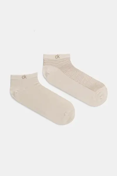 Ponožky Calvin Klein 2-pack pánské, béžová barva, 701232663