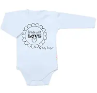 Baby Nellys Body dlouhý rukáv Made with love,  světle modré vel.  68