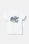 Bavlněné dětské tričko Guess bílá barva, s potiskem, I5RI01 K8HM4