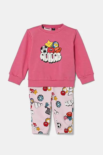 Dětská tepláková souprava adidas růžová barva, JD0061