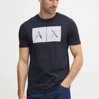 Bavlněné tričko Armani Exchange tmavomodrá barva, s potiskem, 8NZTCK Z8H4Z