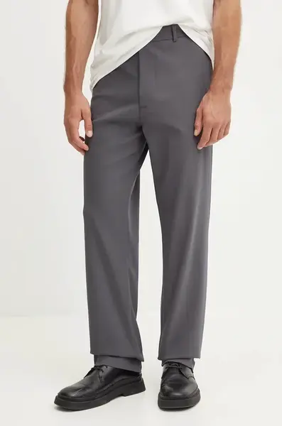 Kalhoty Iceberg pánské, šedá barva, jednoduché, B140 0164