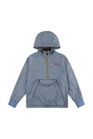 Dětská bavlněná mikina Levi's LVB CHAMBRAY ANORAK s kapucí, hladká