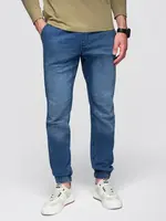 Ombre Men's wash-effect denim JOGGERS pants - blue