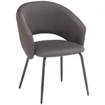 MID.YOU ŽIDLE S PODRUČKAMI, železo, síťovina, šedá