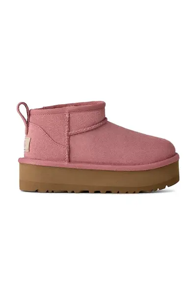 Dětské semišové sněhule UGG CLASSIC ULTRA MINI PLATFORM