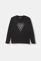 Dětské bavlněné tričko s dlouhým rukávem Guess šedá barva, s potiskem, L5BI21 I3Z14