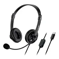 Genius HS-230U USB-C 31710021403, sluchátka s mikrofonem, ovládání hlasitosti, černá, 2.0, uzavřená