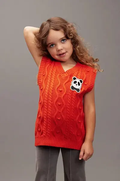 Detská bavlnená vesta Mini Rodini Panda