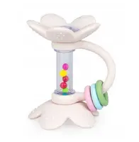 GiliGums Silikonové kousátko, chrastítko Květina, smetanové