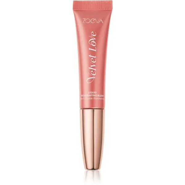 ZOEVA Velvet Love Liquid Highlighting Blush tekutá tvářenka pro rozjasnění pleti odstín Peach Nectar 13 ml