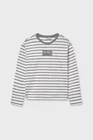 Dětské bavlněné tričko s dlouhým rukávem Mayoral šedá barva, 7027