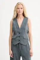 Manšestrová vesta MUNTHE LILLIAN šedá barva, jednořadá, 253152025310