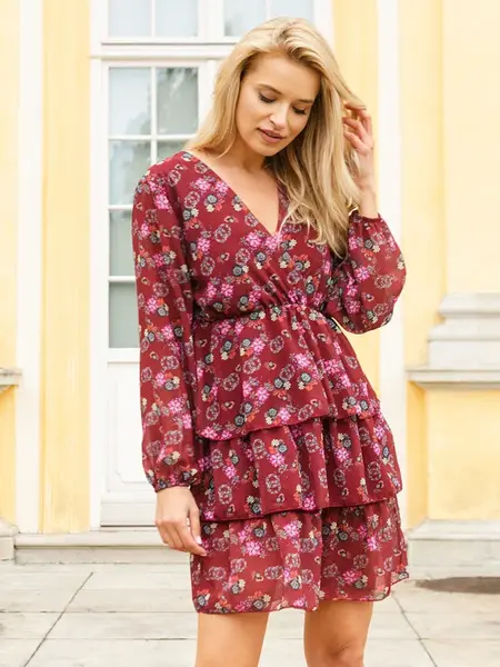 Resti Women's maroon floral dress - Clothing