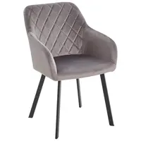 Livetastic ŽIDLE S PODRUČKAMI, železo, samet, šedá