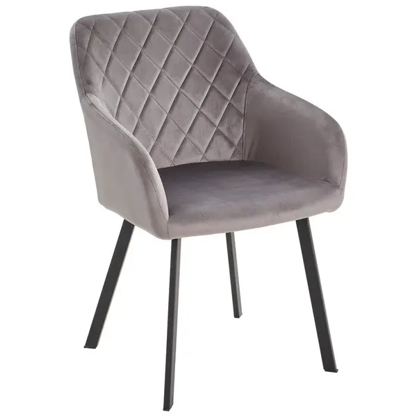 Livetastic ŽIDLE S PODRUČKAMI, železo, samet, šedá