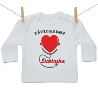 Boodyy Tričko s dlhým rukávom Keď vyrastiem budem doktorka 98 (2-3 roky)