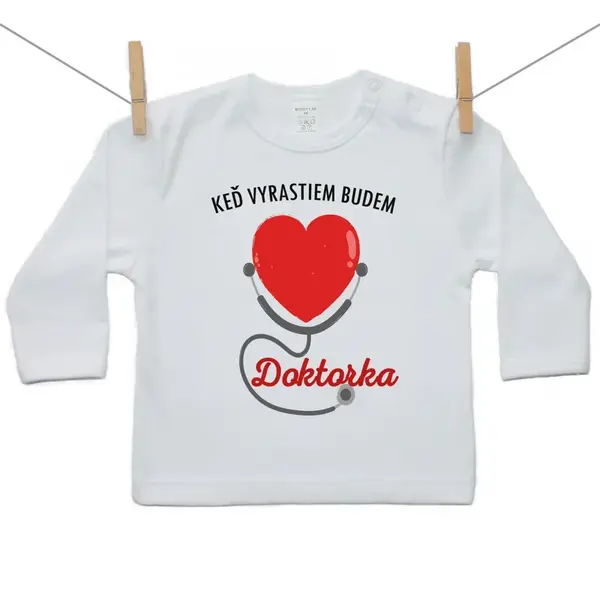 Boodyy Tričko s dlhým rukávom Keď vyrastiem budem doktorka 98 (2-3 roky)