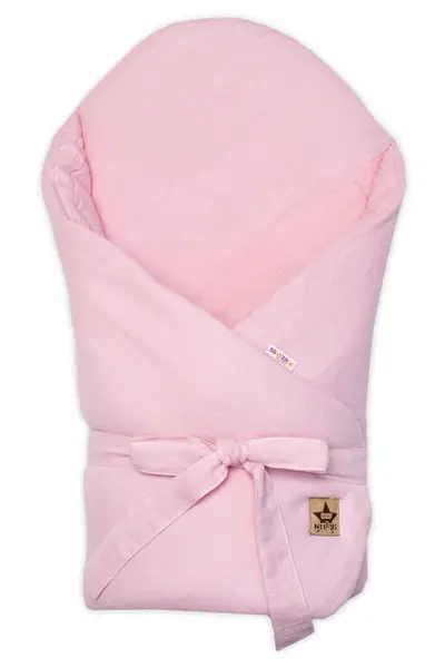 Mušelínová zavinovačka s výstužou na zaväzovanie,75x75cm, ružová