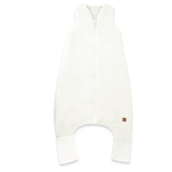 Mušelínový spací vak so zahrnovacími nohavičkami - smotanový, veľ. S