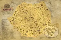 Stírací mapa Rumunska Deluxe - zlatá