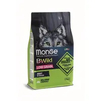 MONGE BWild Low Grain All Breeds Adult 2,5 kg kompletné krmivo pre dospelých psov všetkých plemien s diviakom a so znížením množstvom obilnín