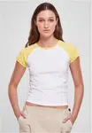 Women's Organic Stretch Short Retro Baseball T-Shirt White/Vintagesun