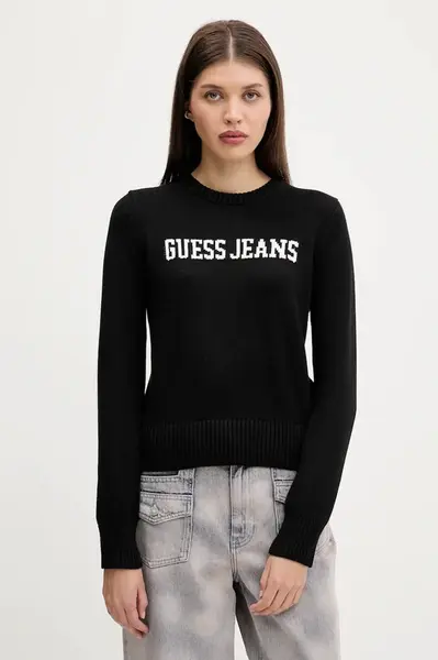Bavlněný svetr Guess Jeans tmavomodrá barva, W4BR10 Z3HM1