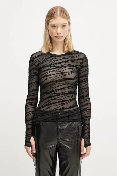 Tričko s dlouhým rukávem KSUBI Sliver Longsleeve Top Unchained černá barva, WFA24FT007