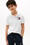 Dětská bavlněná polokošile Tommy Hilfiger bílá barva, hladká, KB0KB09711