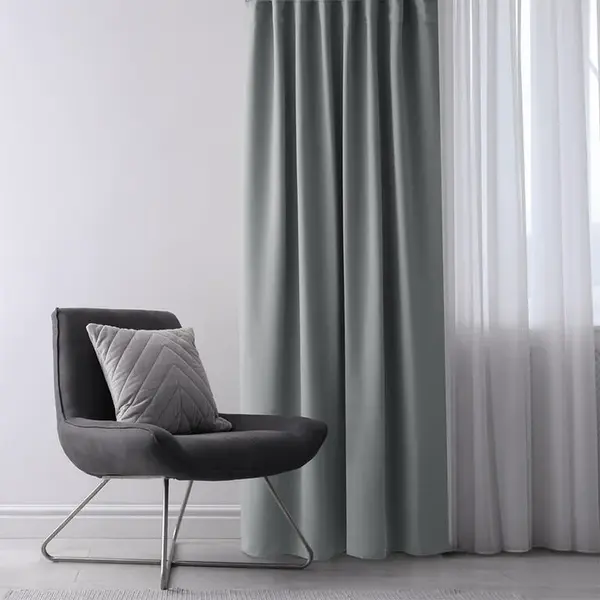 Zatemňovací závěs blackout RESTILO stříbrný 140 x 245 cm sada 2 ks