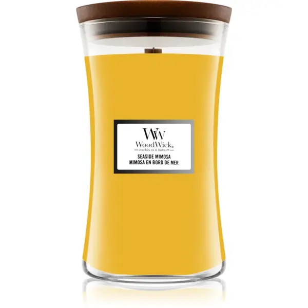 Woodwick Seaside Mimosa vonná svíčka s dřevěným knotem 609.5 g