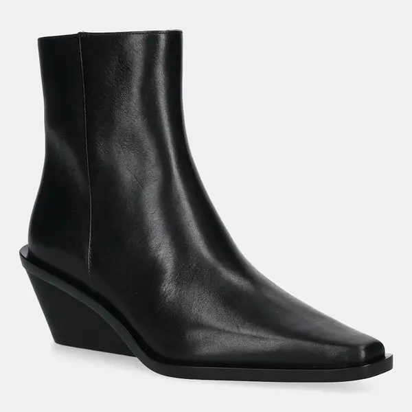 Kožené kotníkové boty MICHAEL Michael Kors Nash dámské, černá barva, na plochém podpatku, 40T5NSME5L.001